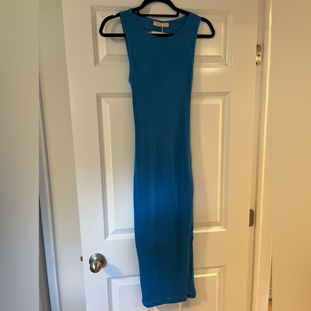 Sleeveless Blue Maxi Dress